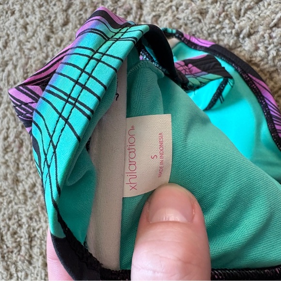 Xhilaration Blue and Purple Bikini Set Tropical Floral Design - Picture 6 of 6